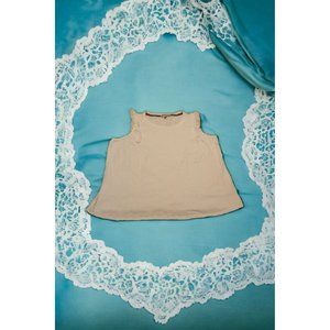 NWOT Knox Rose Women's Ribbed Ruffle White Tank Top Size Large